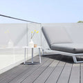 Aluminium Outdoor Sun Lounger with Cushion – White