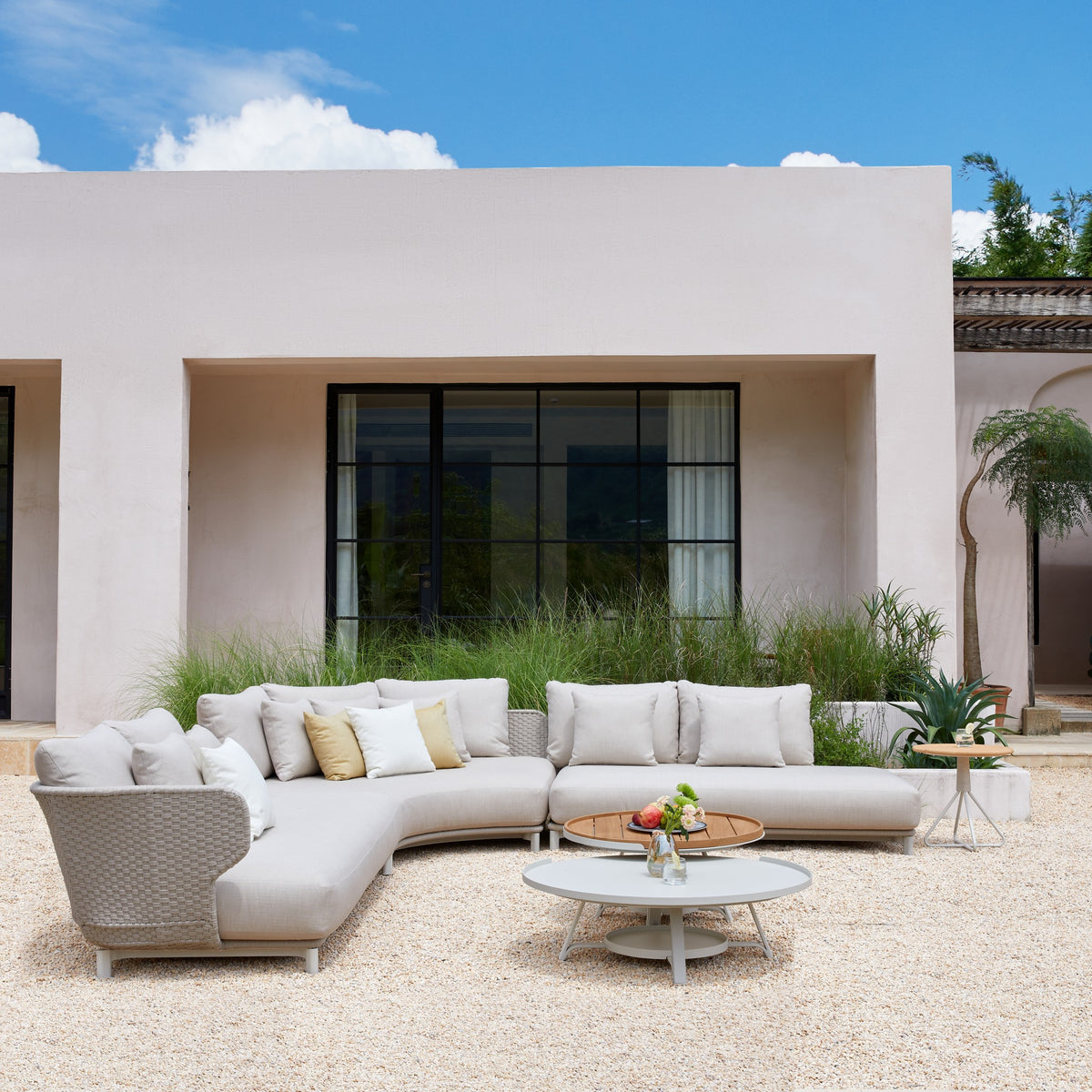 ALMA 7-Seater Rope Outdoor Modular Lounge Set – Light Beige