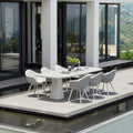 6-Seater Ceramic & Rope Outdoor Dining Set – Beige