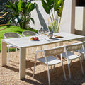 SUNRISE 6-Seater Ceramic & Rope Outdoor Dining Set – Light Beige