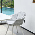 Rope Outdoor Dining Chair with Cushion – White