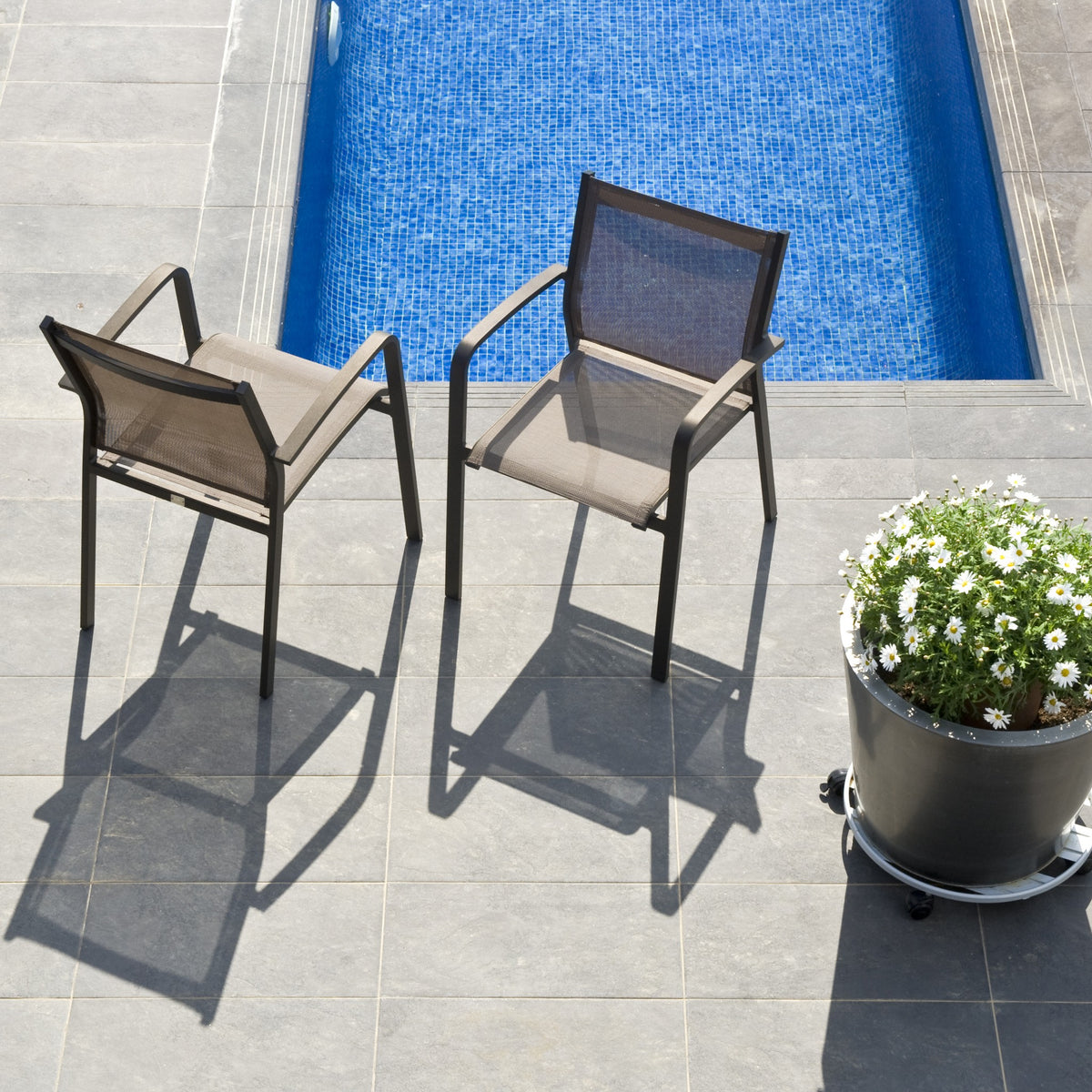 Aluminium Textilene Outdoor Dining Chair – Charcoal