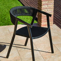 Aluminium & Rope Outdoor Dining Armchair – Charcoal