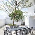 10-Seater Aluminium Outdoor Dining Set with Textilene Chairs – Charcoal