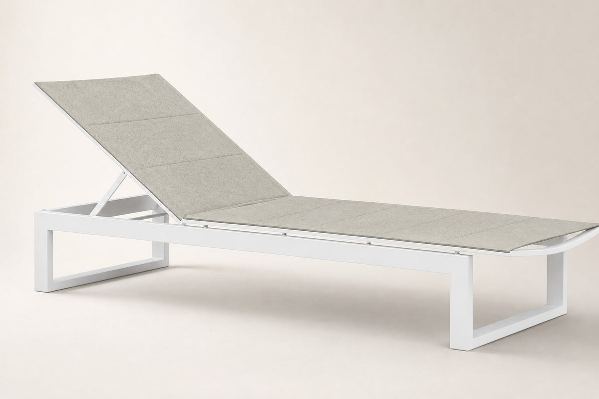 Aluminium Textilene Outdoor Sun Lounger – White