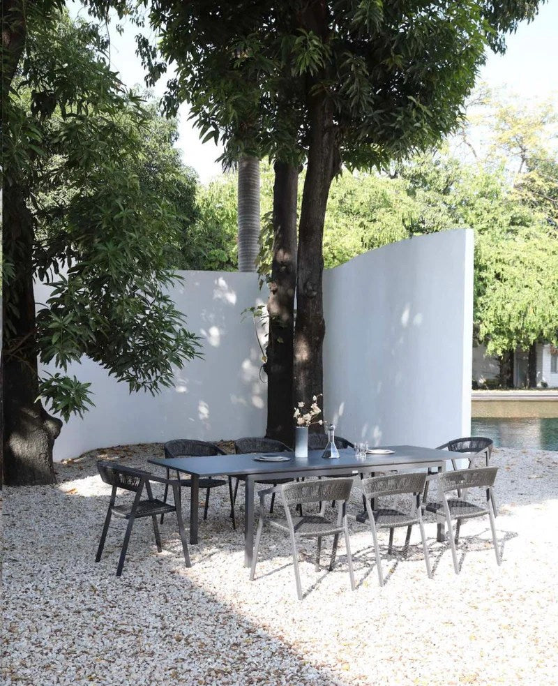 Aluminium & Rope Outdoor Dining Armchair – Charcoal