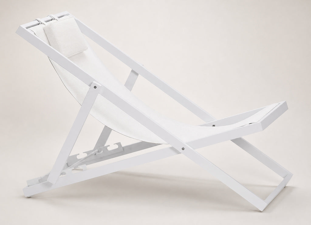Aluminium Folding Outdoor Deck Chair – White