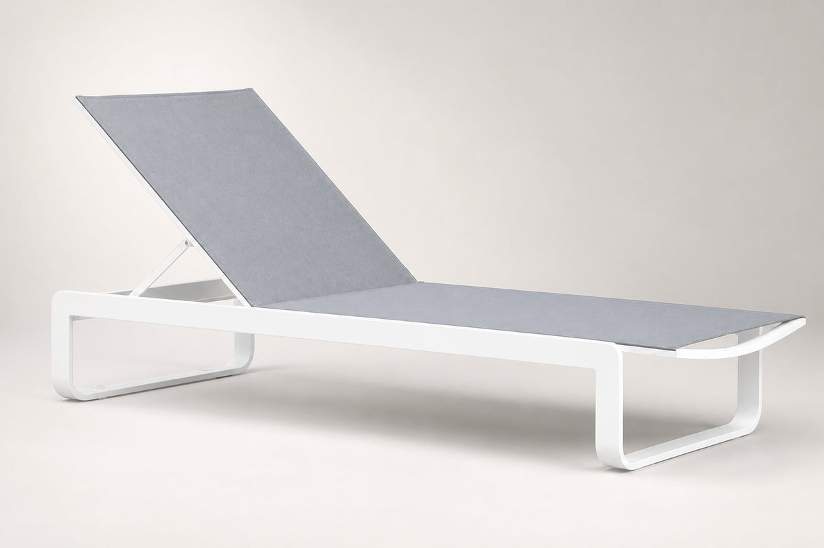 Aluminium Textilene Outdoor Sun Lounger – White