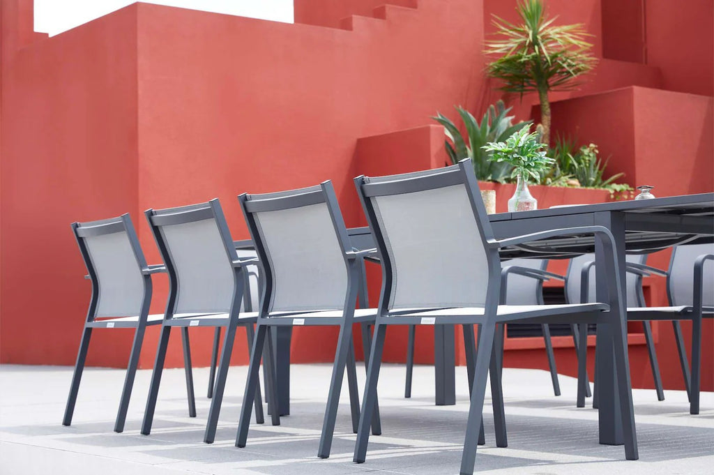 Aluminium Textilene Outdoor Dining Chair – Charcoal