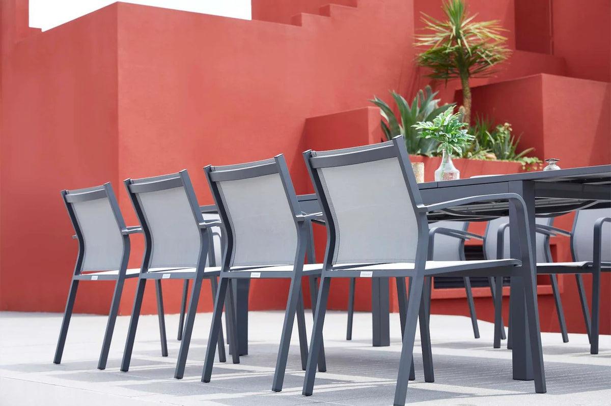 Aluminium Textilene Outdoor Dining Chair – Charcoal