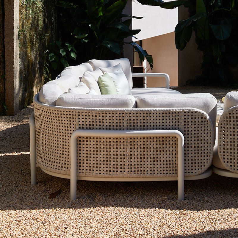 FLEUVE 5-Seater Aluminium & Rope Outdoor Lounge Set – Beige