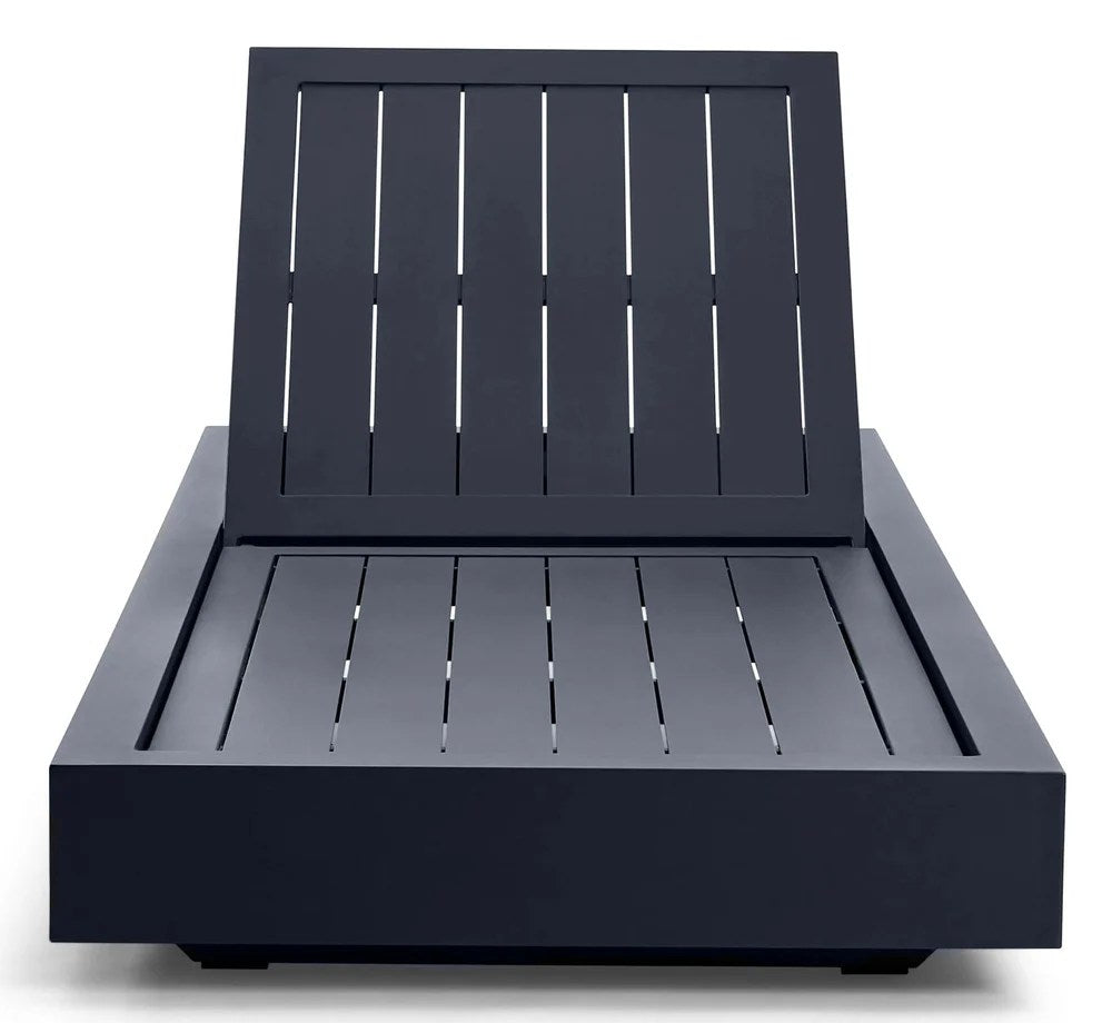 Aluminium Outdoor Sun Lounger with Cushion – Black
