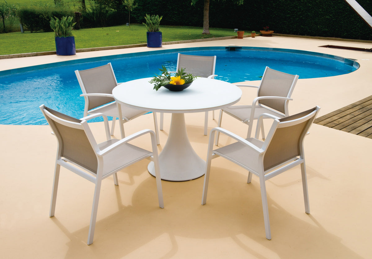 Aluminium Textilene Outdoor Dining Chair – Charcoal