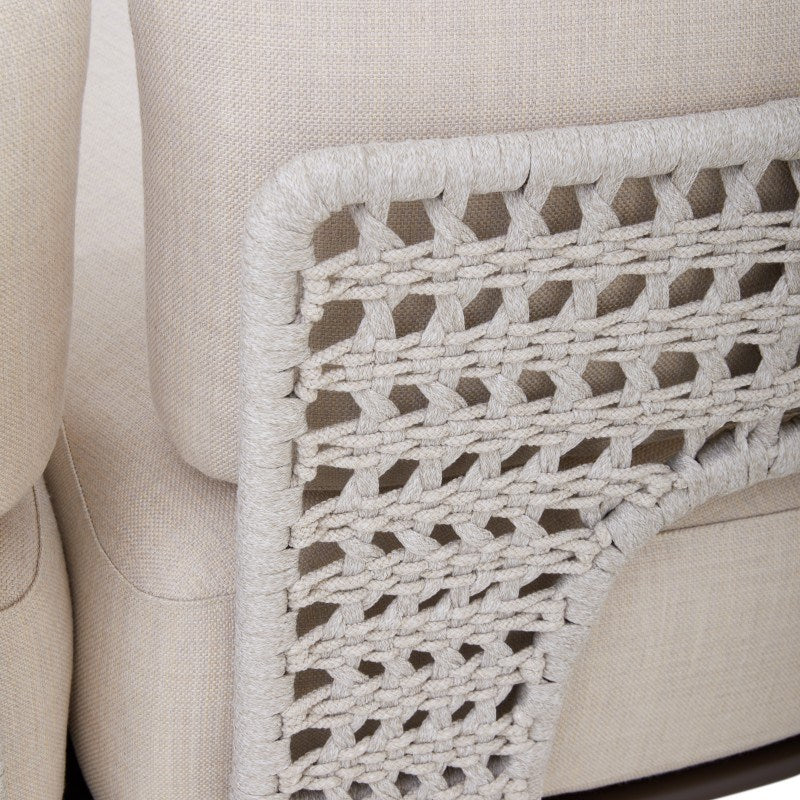 BOSSA 6-Seater Rope & Teak Outdoor Lounge Set – Beige
