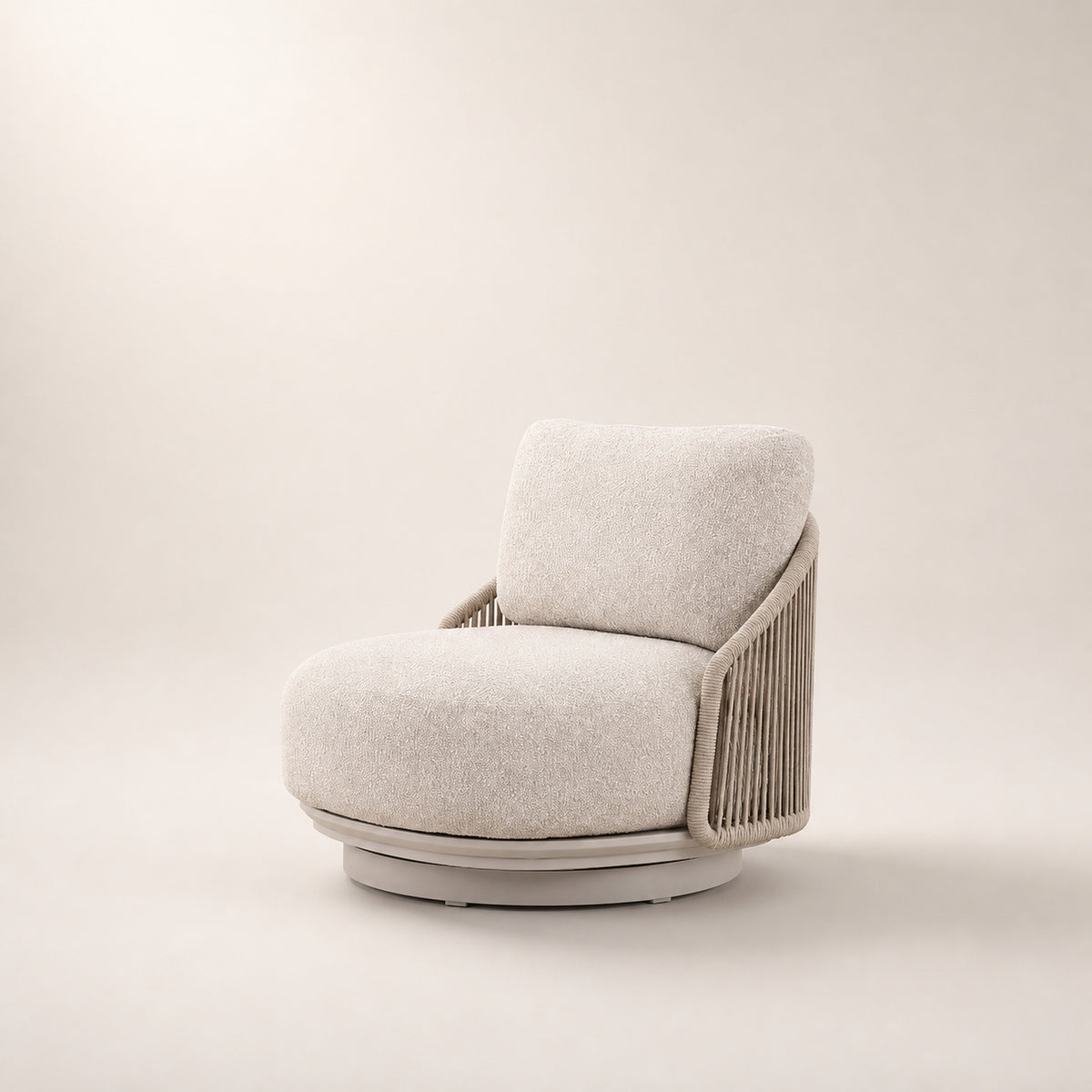 ORBIT 5-Seater Rope Outdoor Lounge Set with Sherpa Cushions – Cream