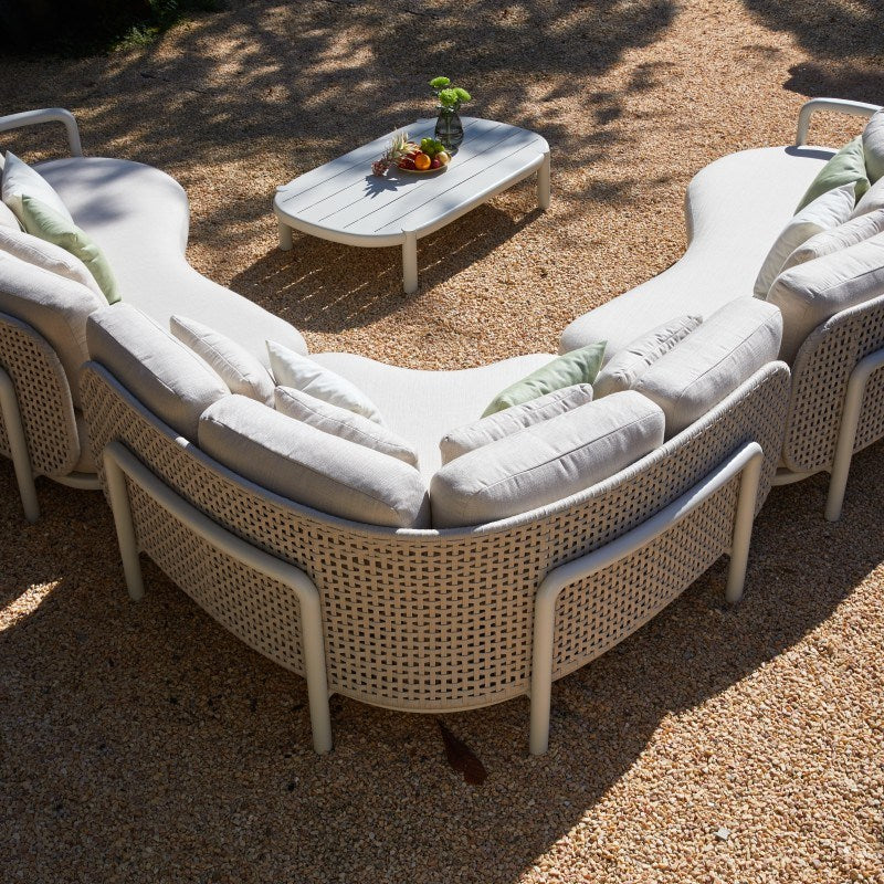 FLEUVE 5-Seater Aluminium & Rope Outdoor Lounge Set – Beige
