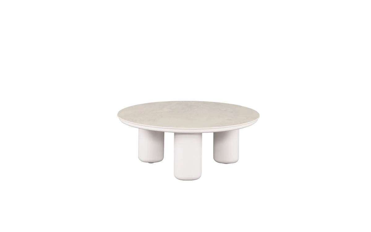 White outdoor sofa frame for the curved outdoor lounge set