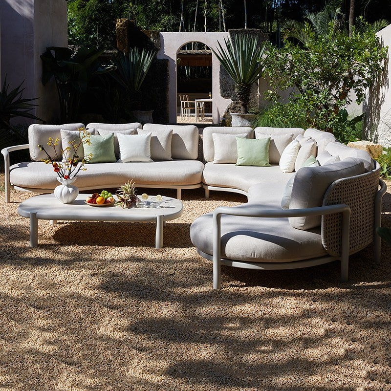 FLEUVE 5-Seater Aluminium & Rope Outdoor Lounge Set – Beige