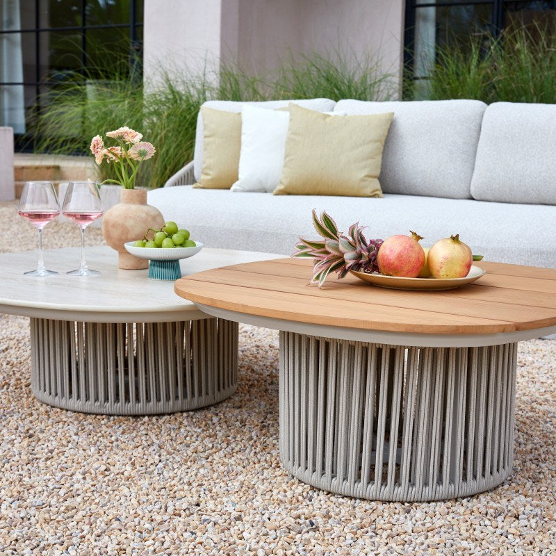 ORBIT 5-Seater Rope Outdoor Lounge Set with Sherpa Cushions – Cream