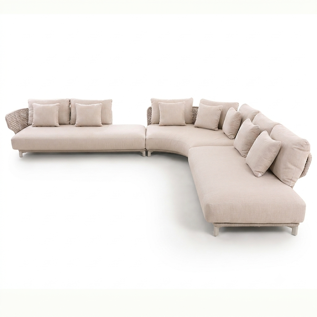 ALMA 6-Seater Rope Outdoor Lounge Set – Beige