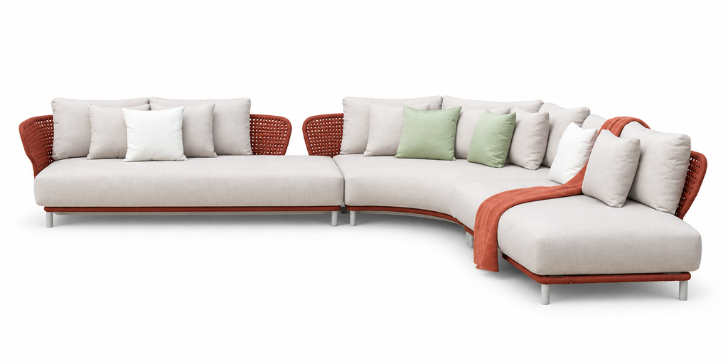 ALMA 7-Seater Outdoor Lounge Chair | Woven Rope · Aluminum Frame