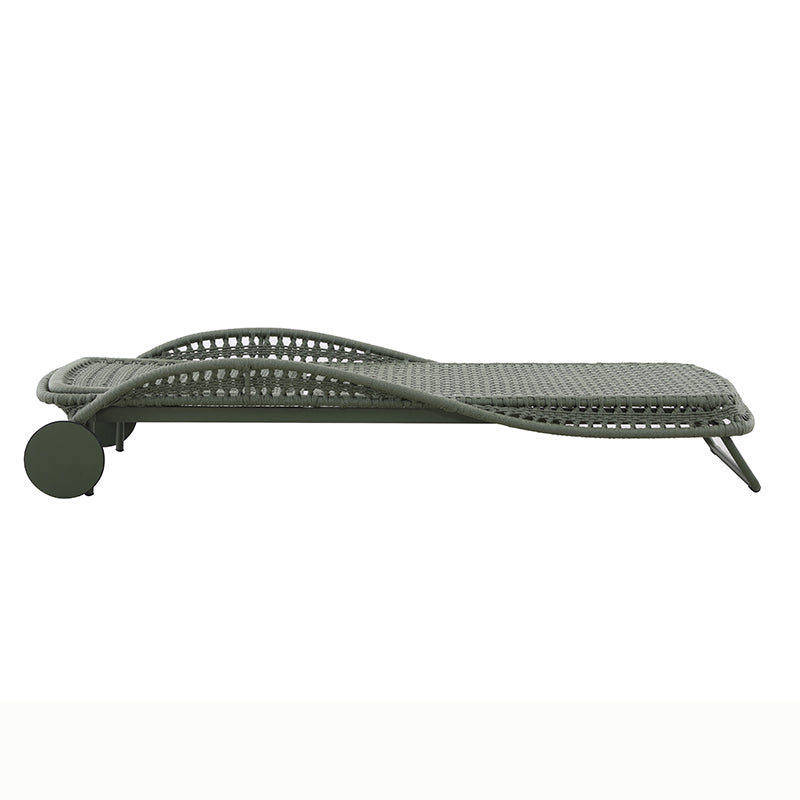 BOSSA adjustable outdoor sun lounger with raised backrest and integrated wheels