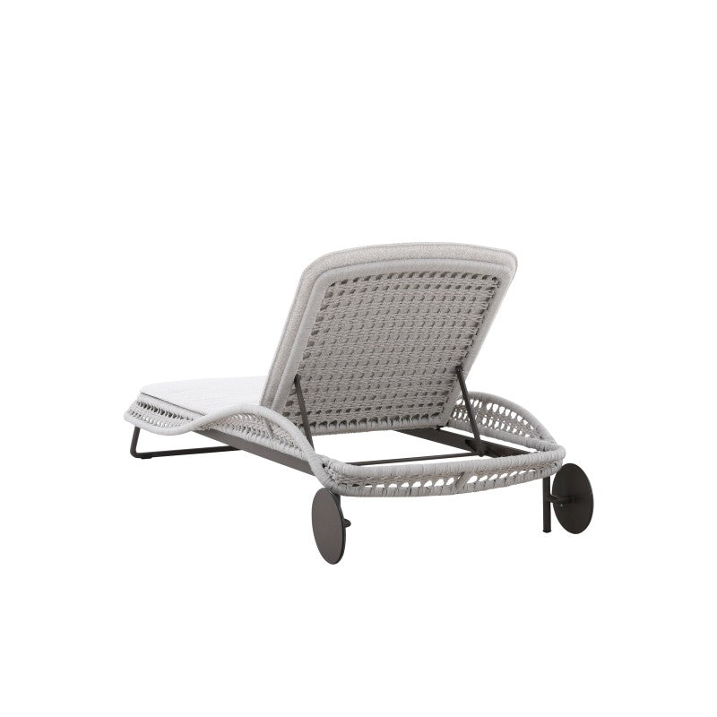BOSSA beige wheeled outdoor sun lounger with adjustable backrest