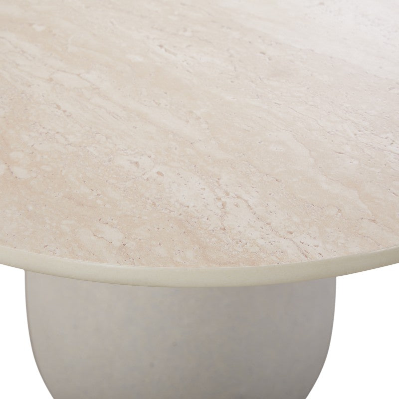 Front view of the BOSSA outdoor dining table with softly rounded corners