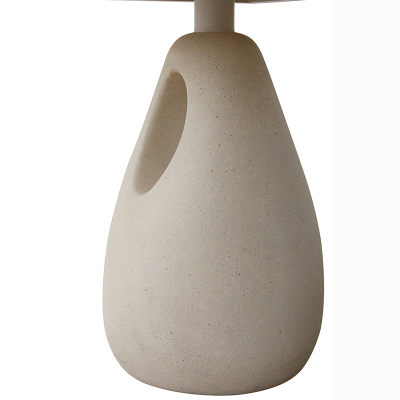 Detail of the BOSSA outdoor dining table tabletop and pedestal base