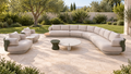 BOSSA 9-Seater Corner Rope & Teak Outdoor Lounge Set – Green