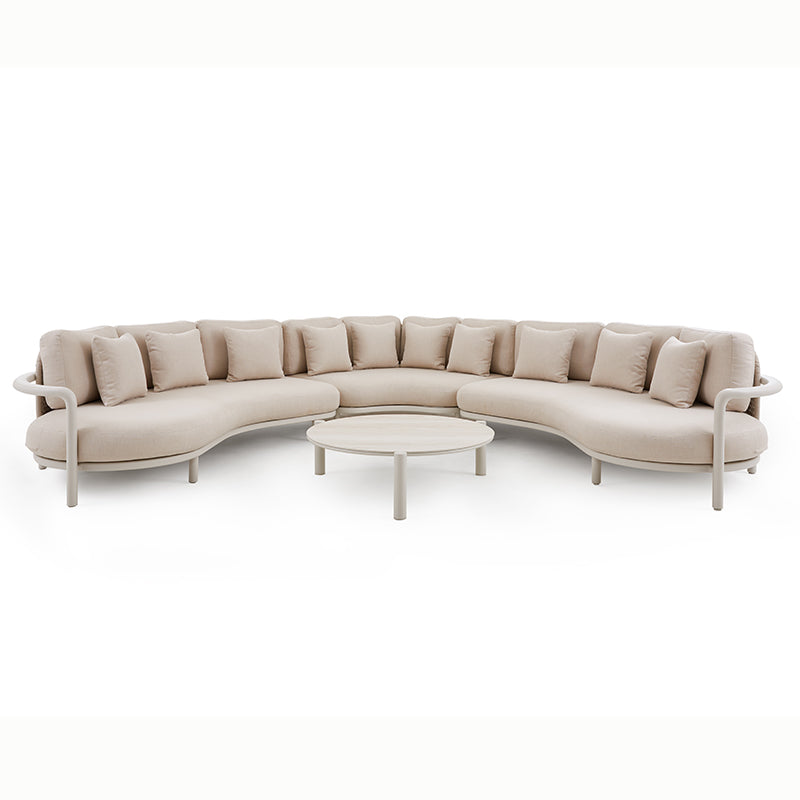 FLEUVE 5-Seater Aluminium & Rope Outdoor Lounge Set – Beige