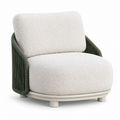 ORBIT Rope Outdoor Lounge Chair with Sherpa Cushion – Green & Cream