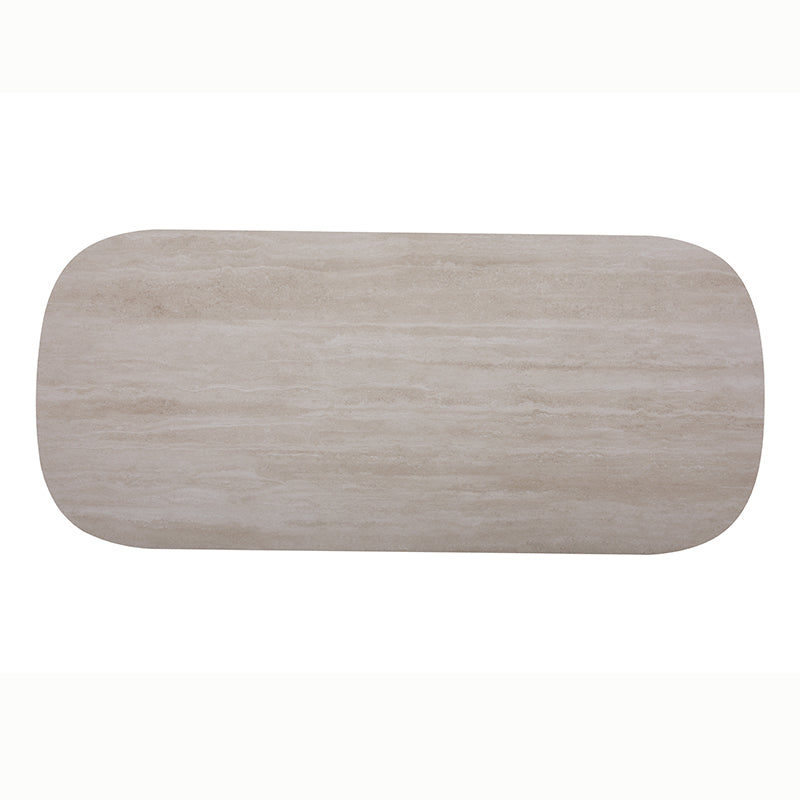 Top view of the VENTO outdoor dining table showing rounded corners